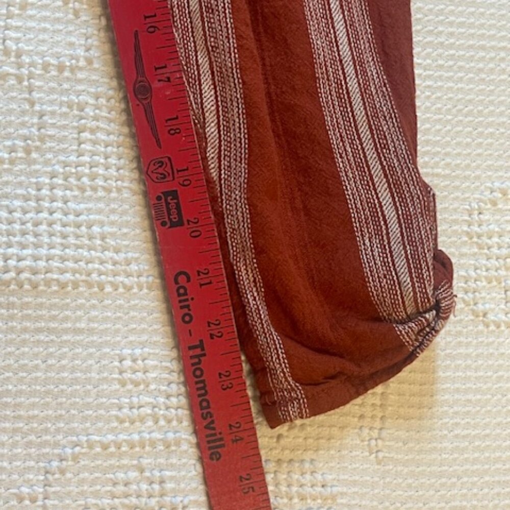 Rewash Rust Red Striped Cropped Pants - Picture 8 of 9